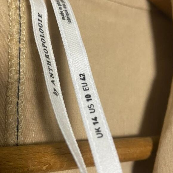 By Anthropologie Sleeveless Midi Linen + Cotton Blend Button Down Shirt Dress - Picture 9 of 14